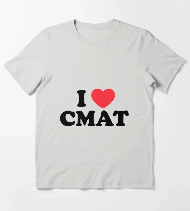I Heart CMAT text T-Shirt Light Grey