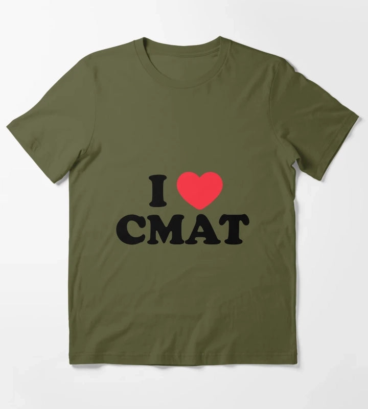 I Heart CMAT text T-Shirt Olive Green