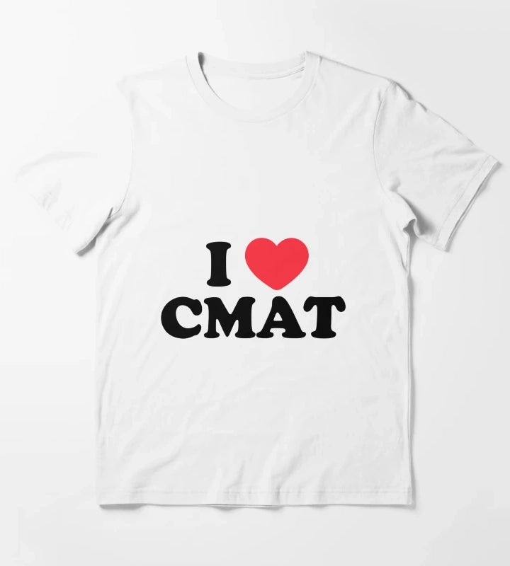 I Heart CMAT text T-Shirt White