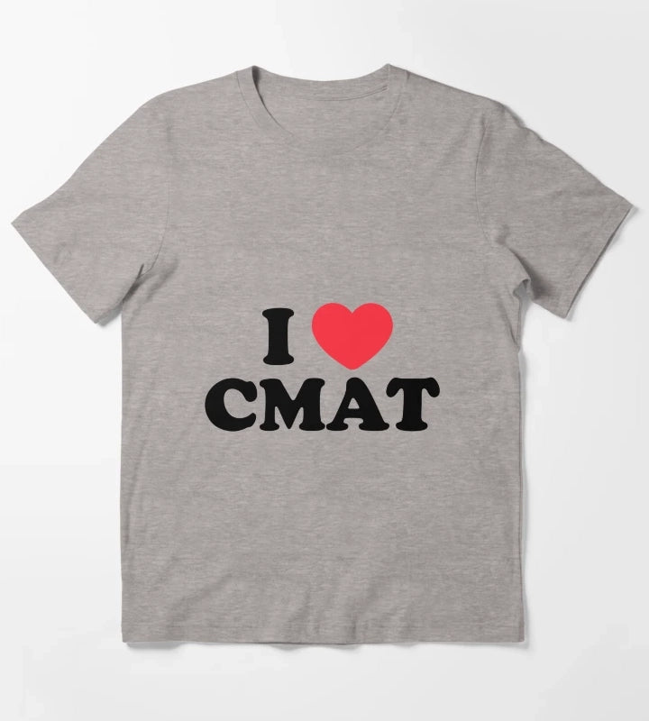 I Heart CMAT text T-Shirt Heather Grey