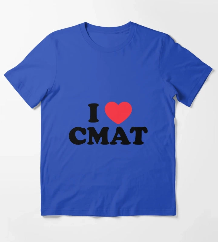 I Heart CMAT text T-Shirt Blue