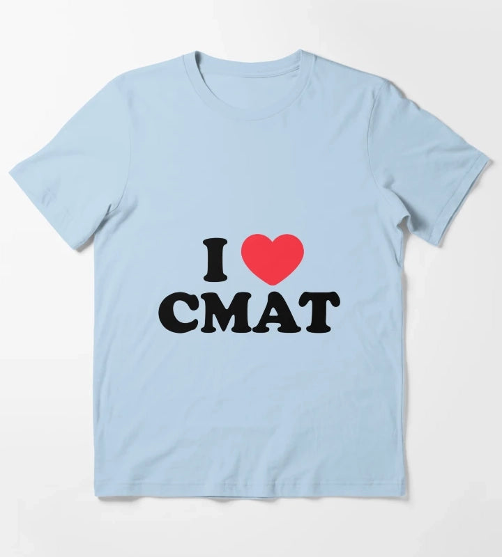I Heart CMAT text T-Shirt Sky Blue