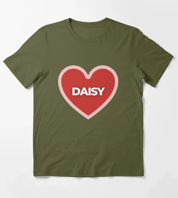 I Heart Daisy T-Shirt Olive Green