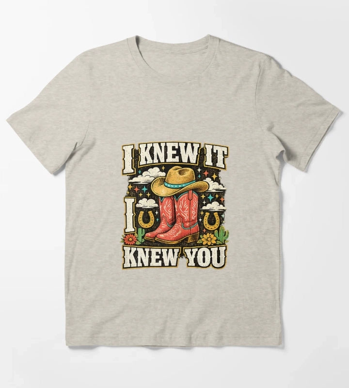 I Knew It I Knew You Funny Western Cowgirl Boots Vintage T-Shirt Cream