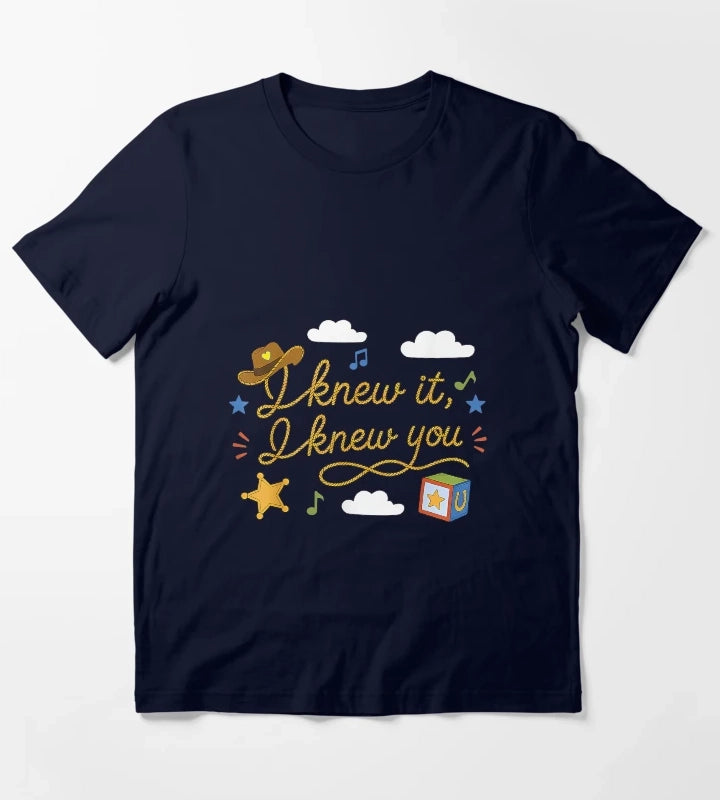 I Knew It I Knew You Funny Western Cowgirl Retro2 T-Shirt Navy