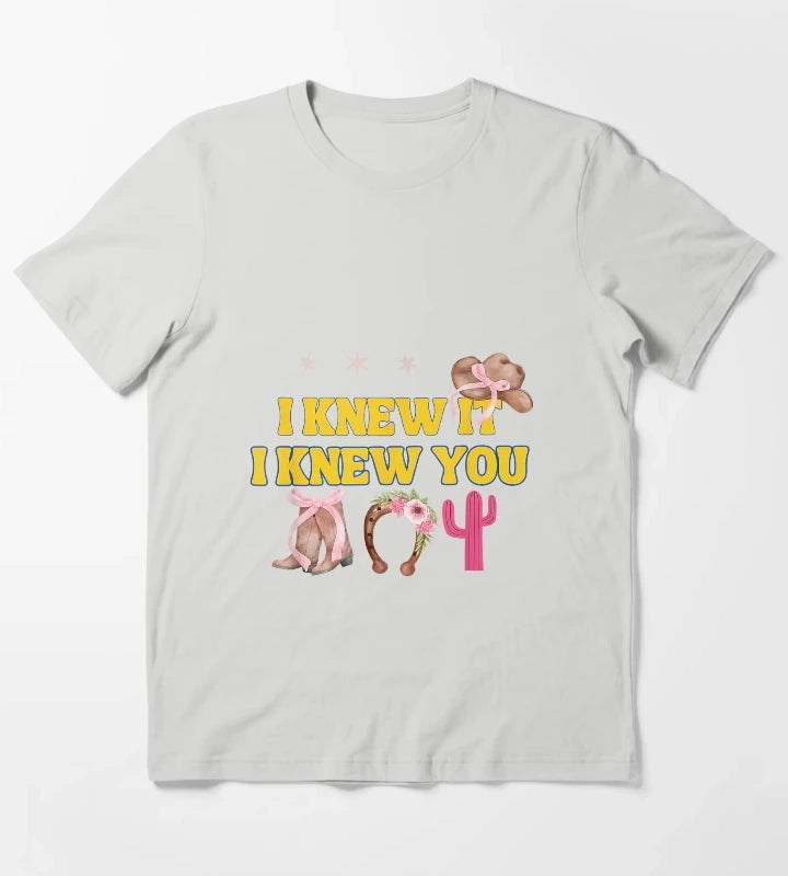 I Knew It I Knew You Western Cowgirl Boots Women Kids Girl3 T-Shirt Light Grey