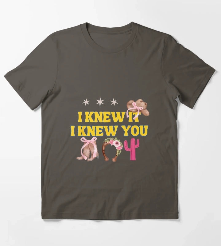 I Knew It I Knew You Western Cowgirl Boots Women Kids Girl3 T-Shirt Dark Grey