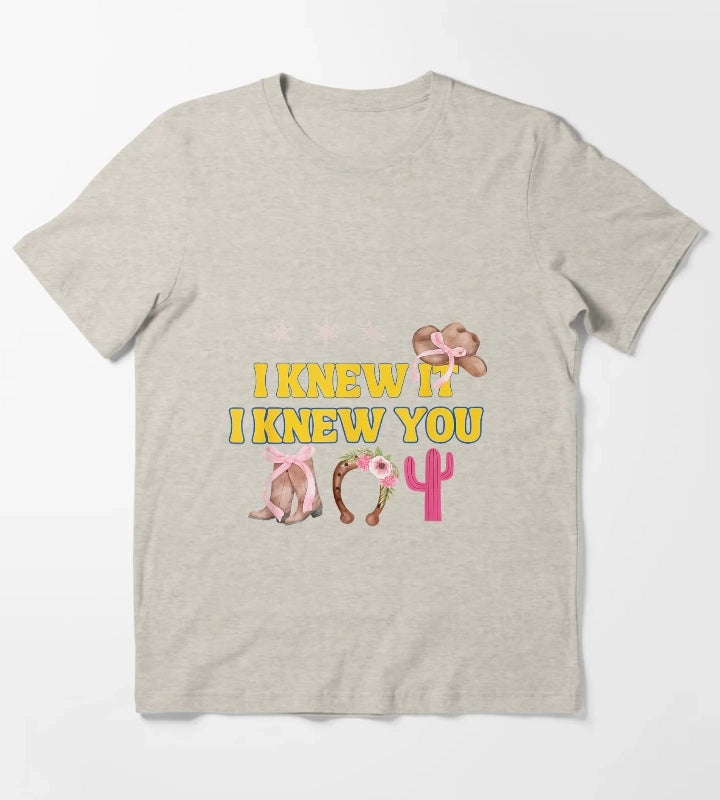 I Knew It I Knew You Western Cowgirl Boots Women Kids Girl3 T-Shirt Cream