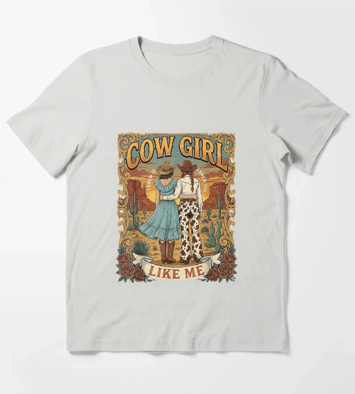 I Knew It I Knew You Western Cowgirl Boots Women Kids Girls T-Shirt Light Grey