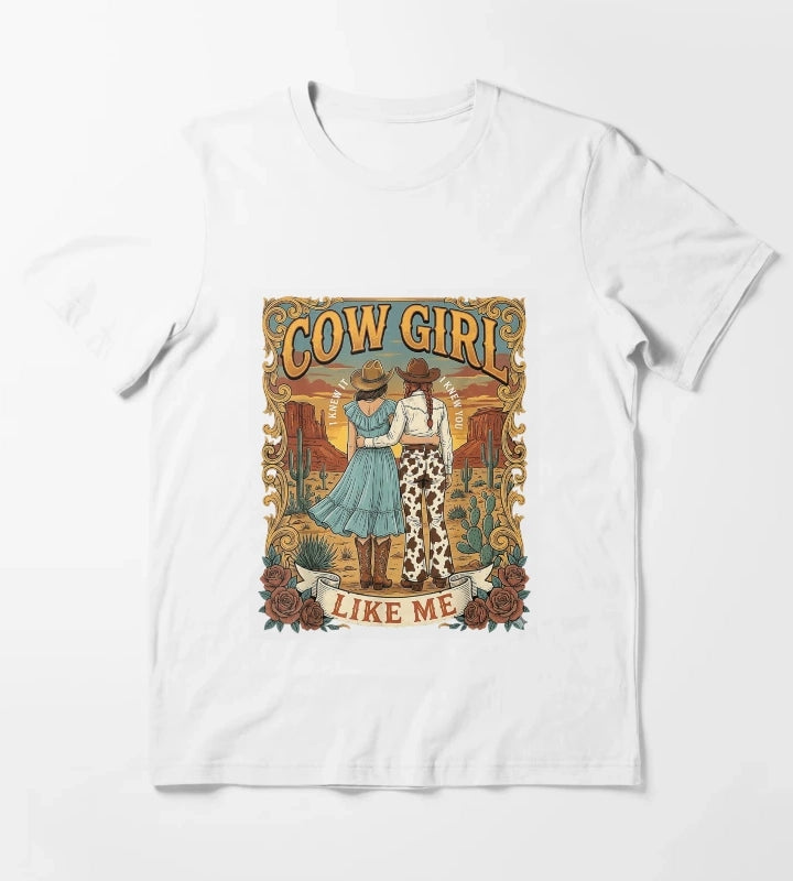 I Knew It I Knew You Western Cowgirl Boots Women Kids Girls T-Shirt White