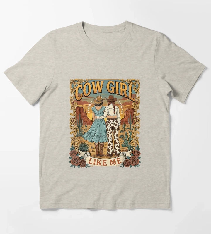 I Knew It I Knew You Western Cowgirl Boots Women Kids Girls T-Shirt Cream