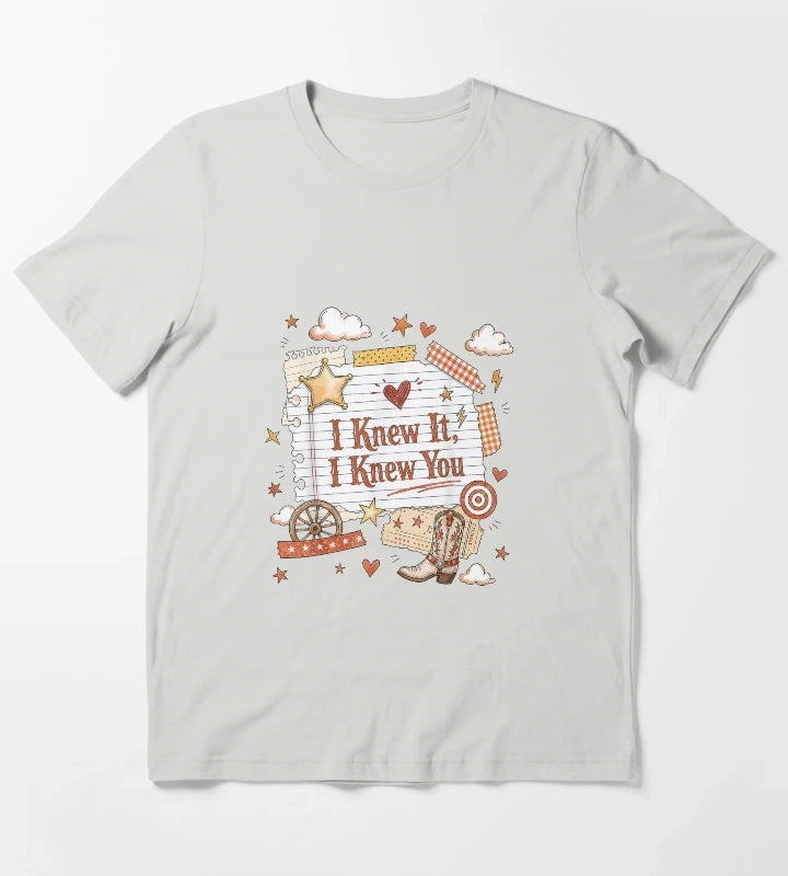 I Knew It I Knew You Western Cowgirl Women Kids Girl2 T-Shirt Light Grey