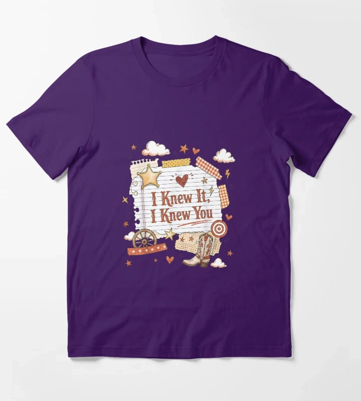 I Knew It I Knew You Western Cowgirl Women Kids Girl2 T-Shirt Purple