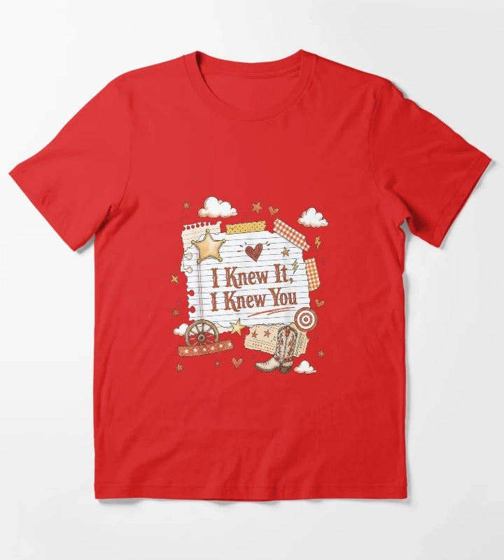 I Knew It I Knew You Western Cowgirl Women Kids Girl2 T-Shirt Red