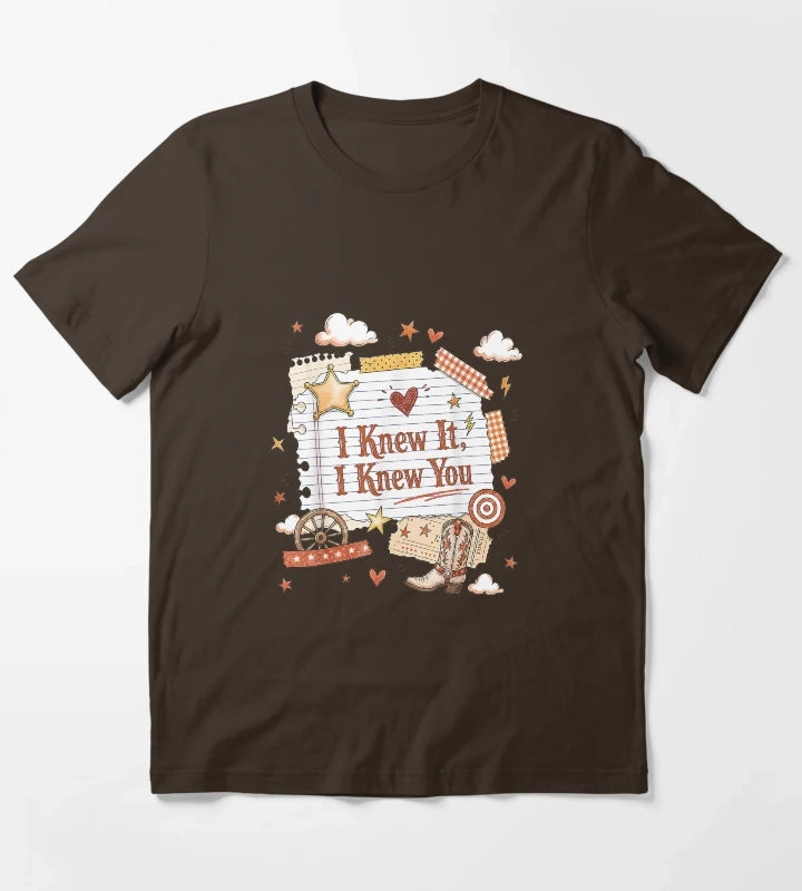 I Knew It I Knew You Western Cowgirl Women Kids Girl2 T-Shirt Brown