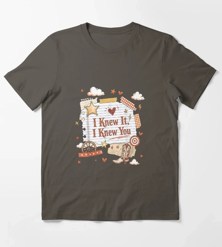 I Knew It I Knew You Western Cowgirl Women Kids Girl2 T-Shirt Dark Grey