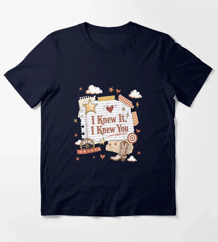 I Knew It I Knew You Western Cowgirl Women Kids Girl2 T-Shirt Navy