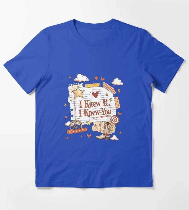 I Knew It I Knew You Western Cowgirl Women Kids Girl2 T-Shirt Blue