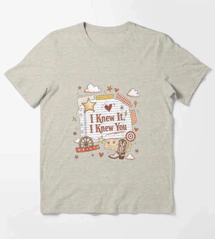 I Knew It I Knew You Western Cowgirl Women Kids Girl2 T-Shirt Cream