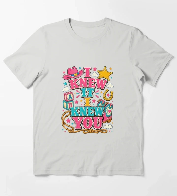 I Knew It I Knew You Western Cowgirl Women Kids Girl T-Shirt Light Grey