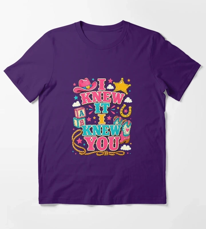 I Knew It I Knew You Western Cowgirl Women Kids Girl T-Shirt Purple