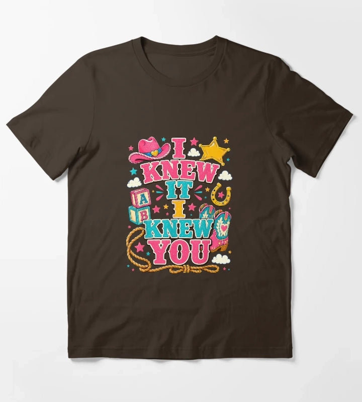 I Knew It I Knew You Western Cowgirl Women Kids Girl T-Shirt Brown