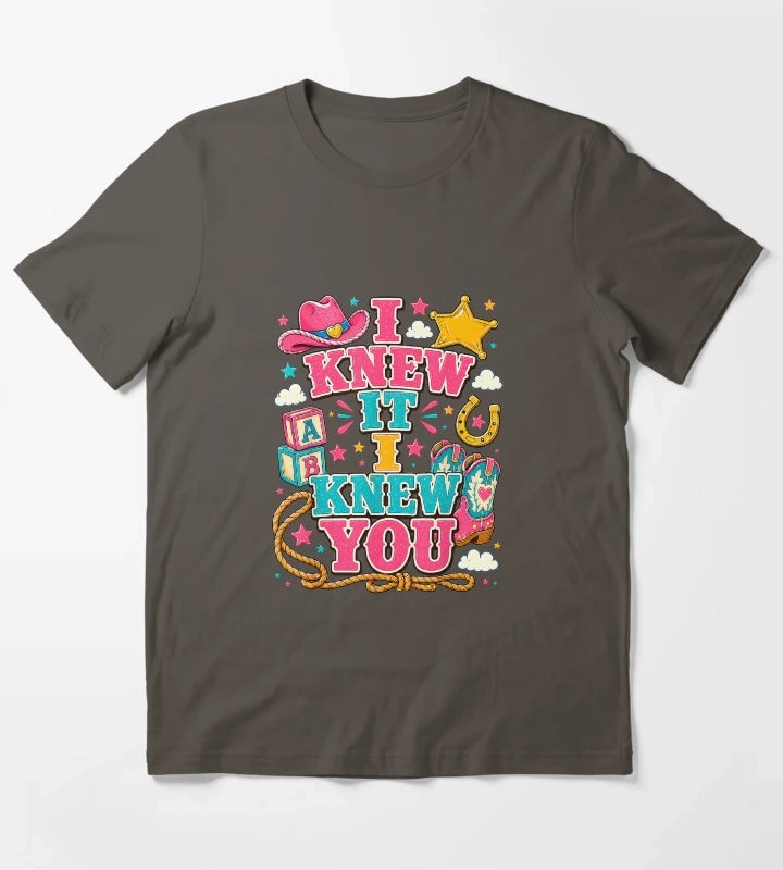I Knew It I Knew You Western Cowgirl Women Kids Girl T-Shirt Dark Grey