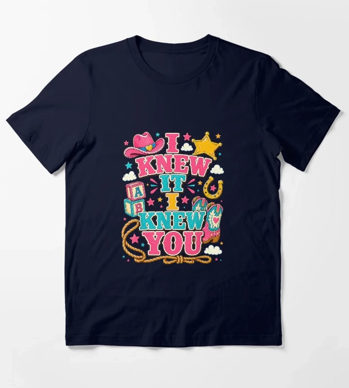 I Knew It I Knew You Western Cowgirl Women Kids Girl T-Shirt Navy