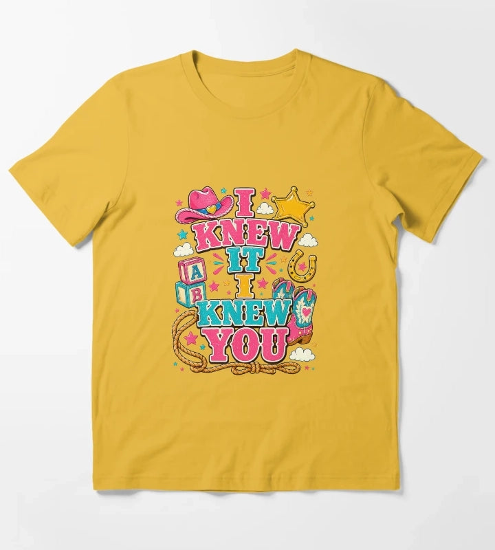 I Knew It I Knew You Western Cowgirl Women Kids Girl T-Shirt Yellow