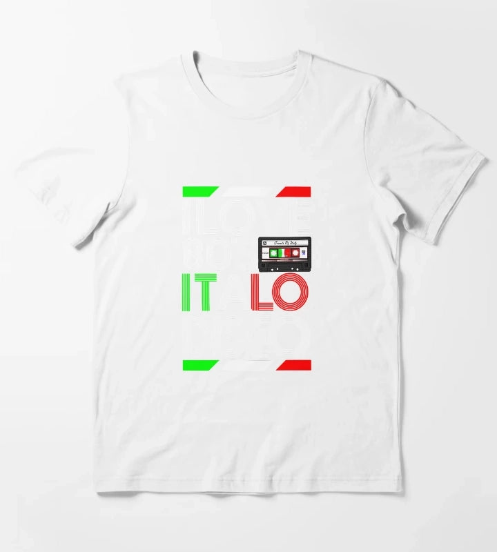 I Love 80 Italo Disco Black T-Shirt White