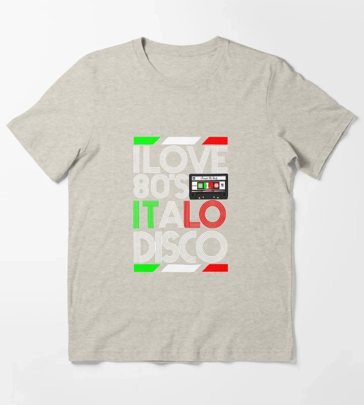 I Love 80 Italo Disco Black T-Shirt Cream