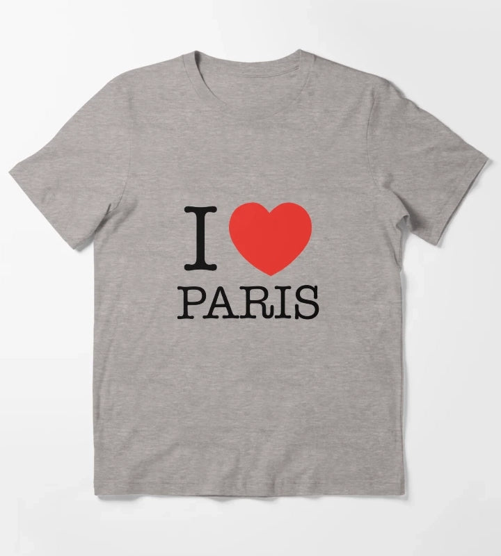 I Love Paris T-Shirt Heather Grey