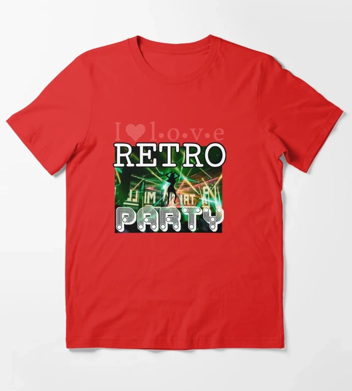 I Love Retro Party T-Shirt Red