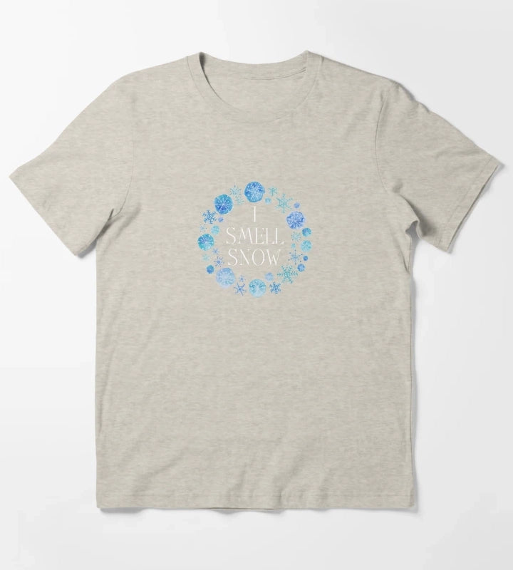 I Smell Snow Winter Snow Flakes T-Shirt Cream