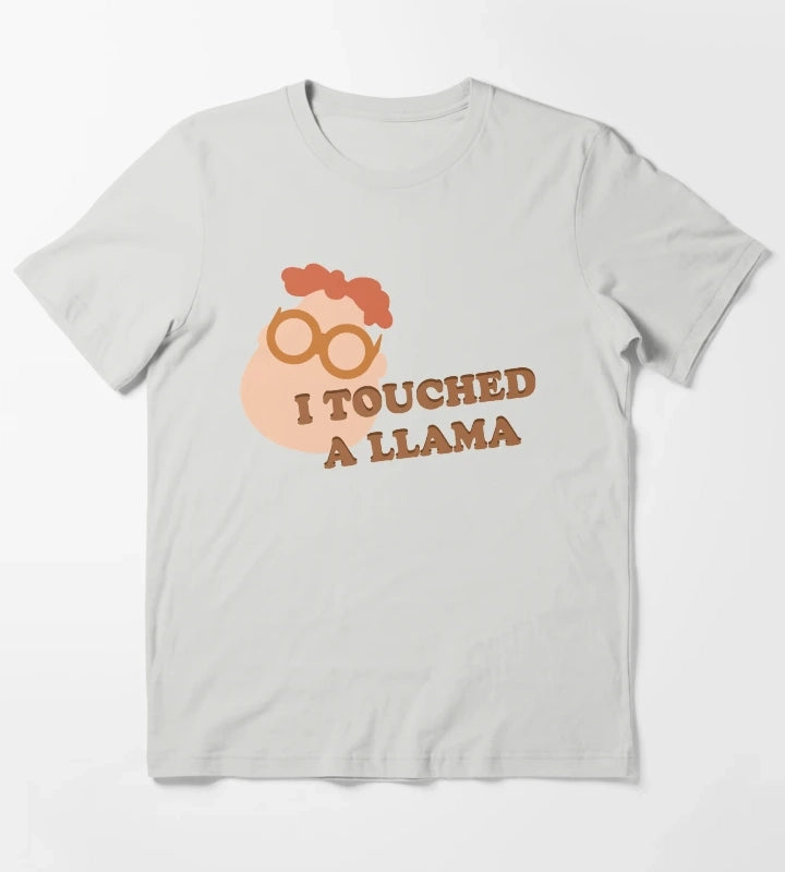 I Touched A Llama Carl T-Shirt Light Grey