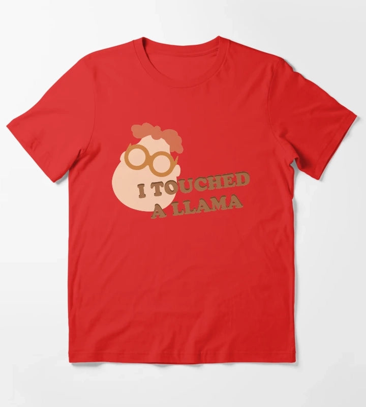 I Touched A Llama Carl T-Shirt Red