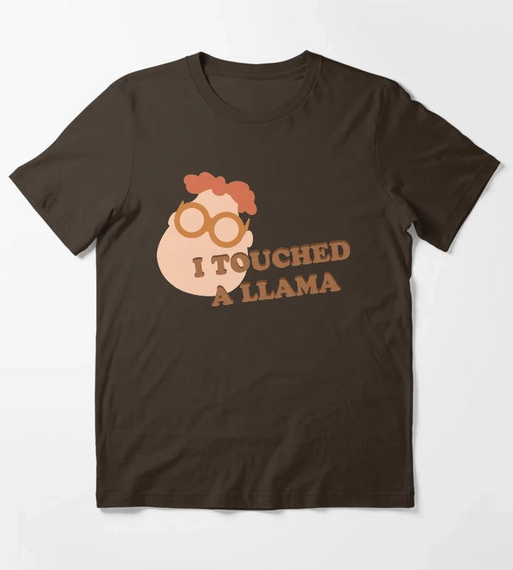 I Touched A Llama Carl T-Shirt Brown