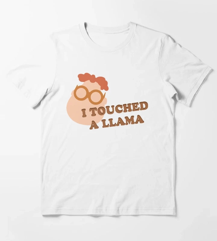 I Touched A Llama Carl T-Shirt White