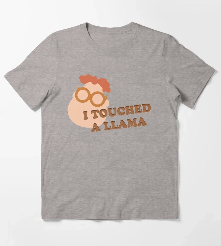 I Touched A Llama Carl T-Shirt Heather Grey