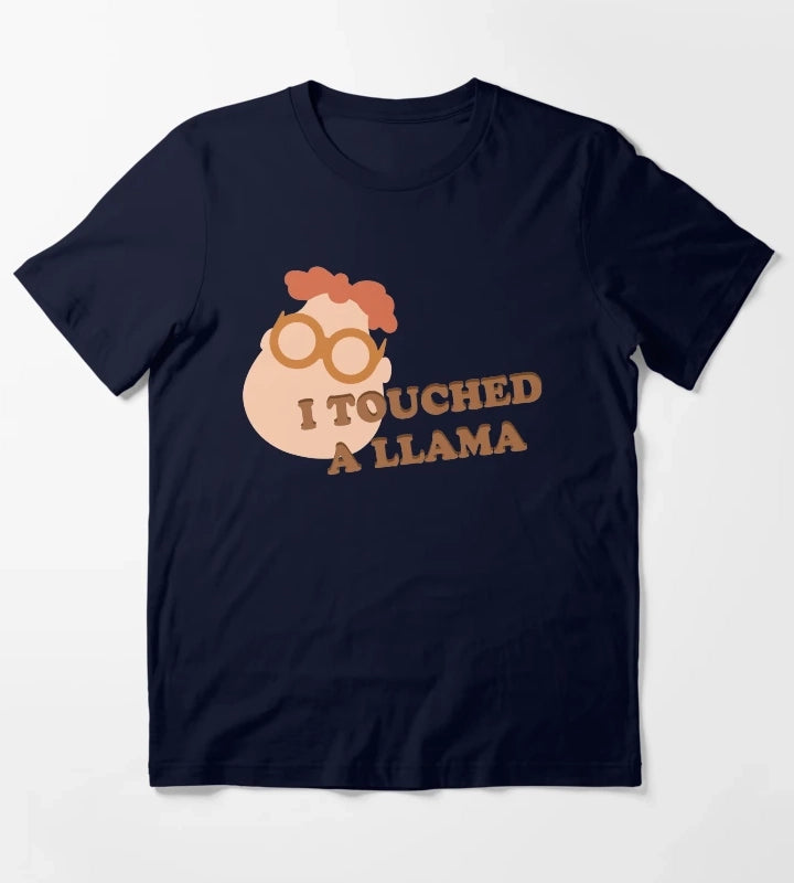 I Touched A Llama Carl T-Shirt Navy