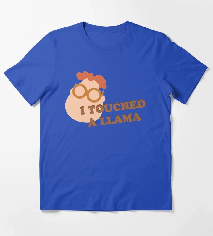 I Touched A Llama Carl T-Shirt Blue