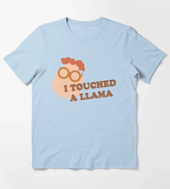 I Touched A Llama Carl T-Shirt Sky Blue