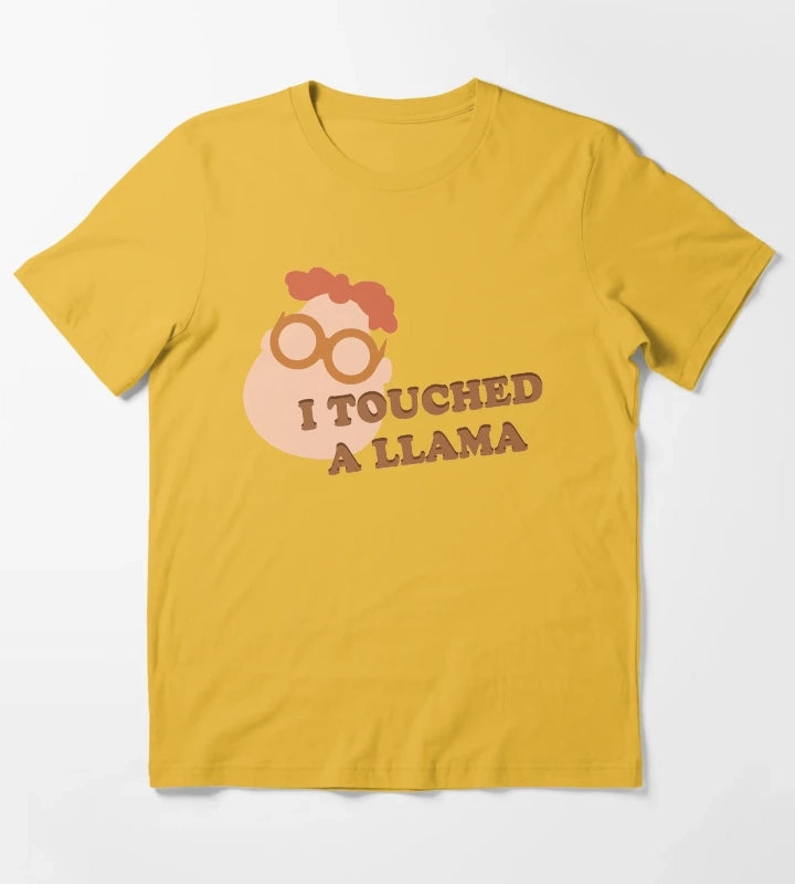 I Touched A Llama Carl T-Shirt Yellow