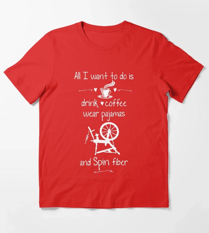I love spinning pajamas and coffee T-Shirt Red