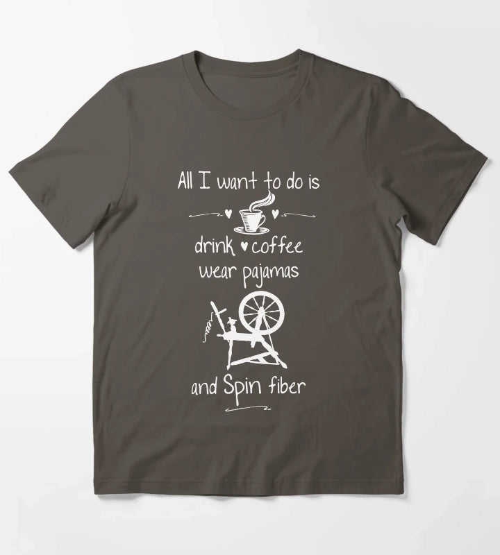 I love spinning pajamas and coffee T-Shirt Dark Grey
