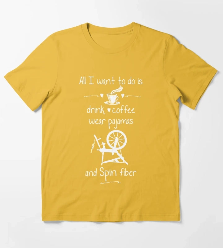I love spinning pajamas and coffee T-Shirt Yellow