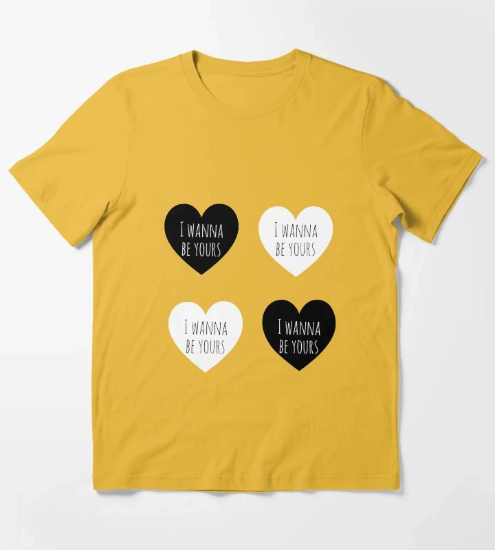 I wanna be yours hearts sticker pack T-Shirt Yellow