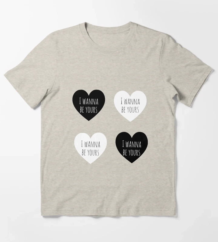 I wanna be yours hearts sticker pack T-Shirt Cream