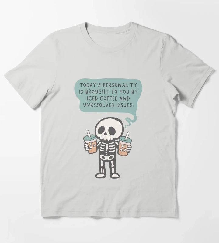 Iced Coffee Personality T-Shirt Light Grey