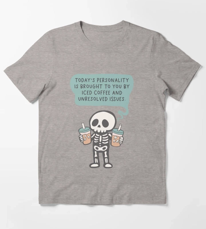 Iced Coffee Personality T-Shirt Heather Grey